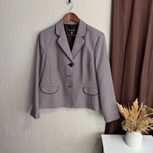 Black Label by Evan-Picone Size 16 Blazer Light Pink & Black Dot Print